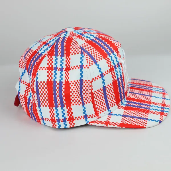 Flat brim cap with structured crown sample by BDBRIM