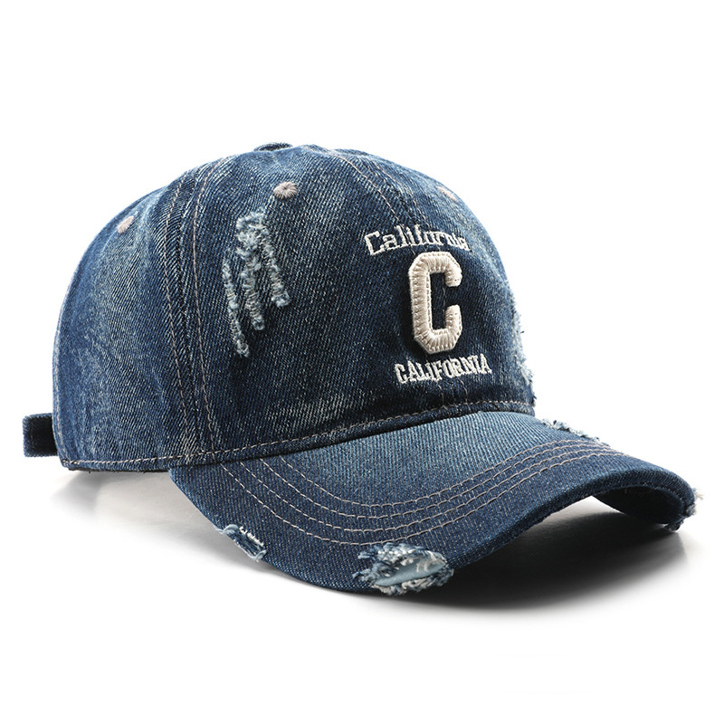 Vintage washed denim embroidered Baseball Caps For Wholesale