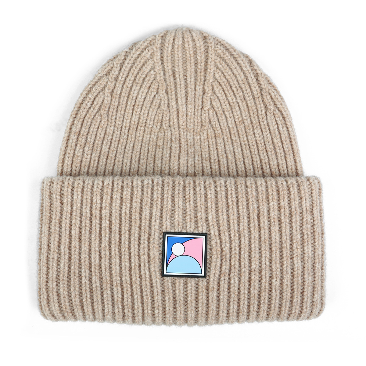 Custom Heathered Grey Cuffed Pom Knit Hat-b014 Custom Heathered Grey Cuffed Pom Knit Hat-b014